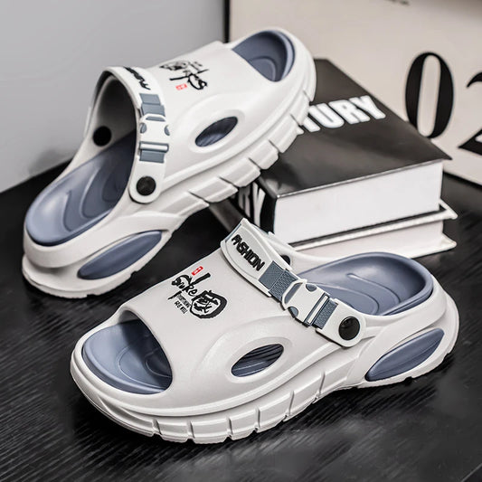 Spring Summer Men's Outdoor Slippers Beach Clogs Sandals Soft Comfortable Slides Mens Casual Water Garden Shoes Male Slippers