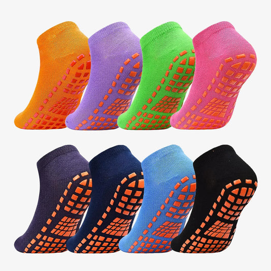 1/4 Pairs Unisex Silicone Non Slip Grip Trampoline Socks For Women's and Men's Hospital Yoga Pilates Indoor Sports
