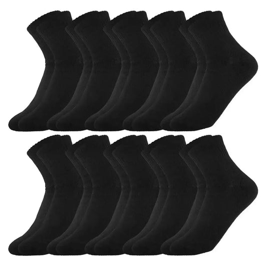 10 Pairs of Men's Mid-Calf Socks Cotton Socks for All Seasons, Solid Color and Versatile