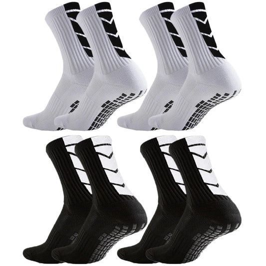 4Pair Shockproof Non-Slip Grip Socks for Men Women Football Basketball Baseball Rugby Soccer Cycling Running Hiking Tennis