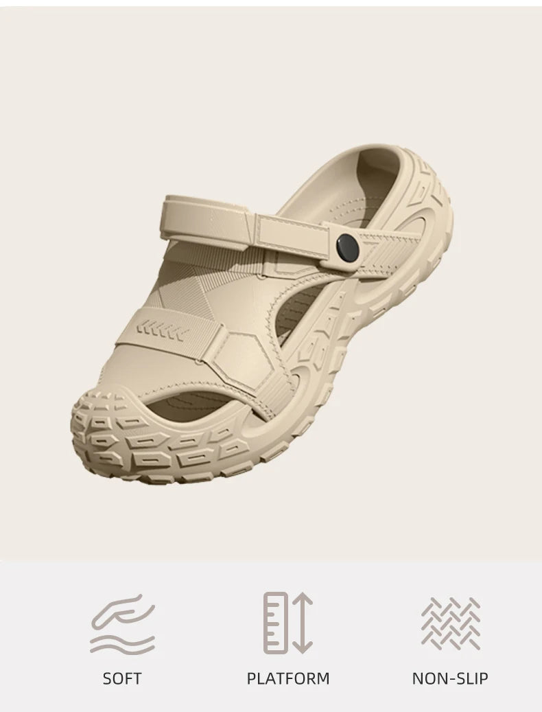 Men's Outdoor Summer Wearable Clog Shoes Anti-Slip Breathable Odor-Resistant Slip-Resistant Sandals
