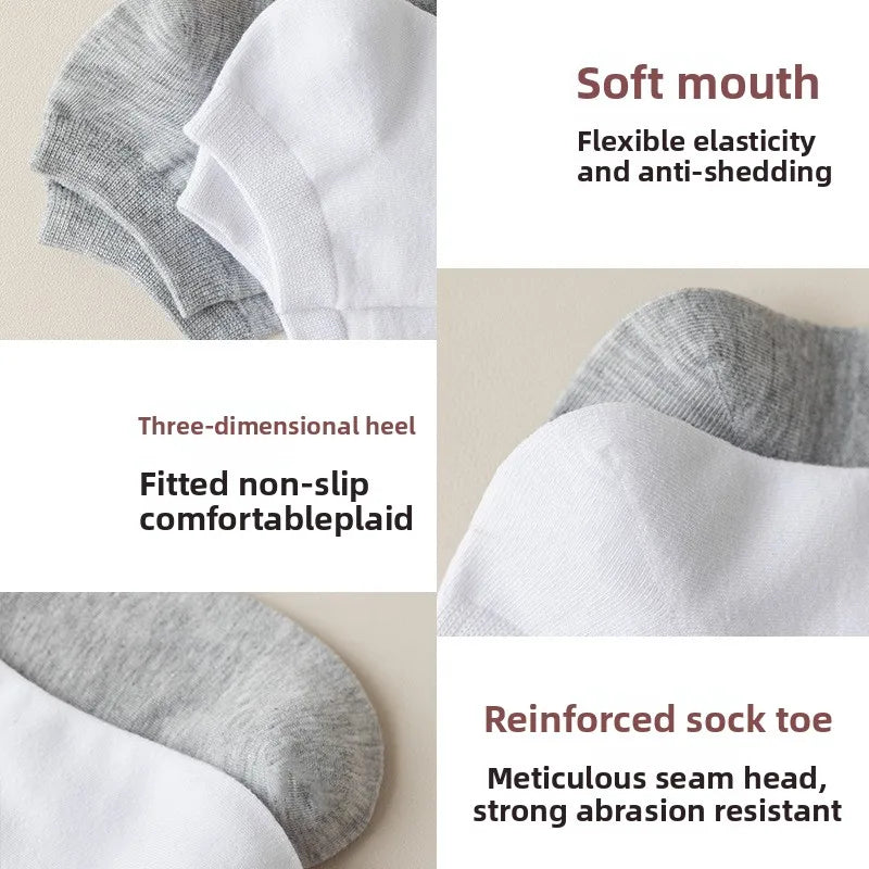 Brand 100% Cotton Men Socks Summer Thin Breathable Socks High Quality No Show Boat Socks Black Short For Students Size 39-44