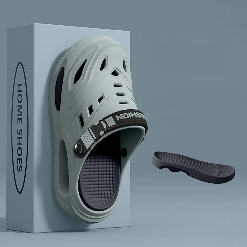 Smile Men's And Women's Cave Shoes Fashion Breathable Sandals With Removable Insoles Non-slip Cushioned Thickened Soft Slippers