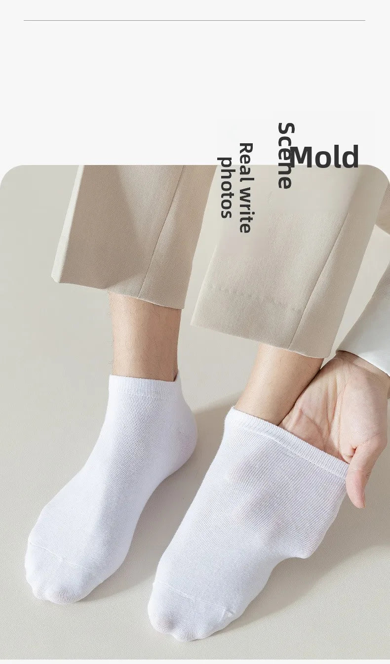 Brand 100% Cotton Men Socks Summer Thin Breathable Socks High Quality No Show Boat Socks Black Short For Students Size 39-44