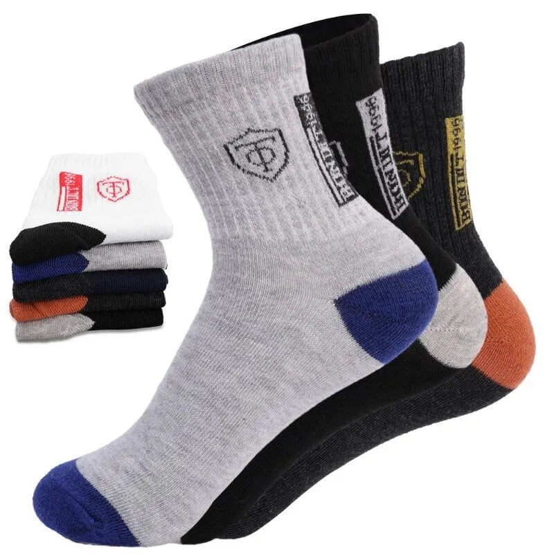 5 pairs of breathable cotton sports socks men's bamboo fiber spring, summer and autumn men's socks sweat deodorant business sock
