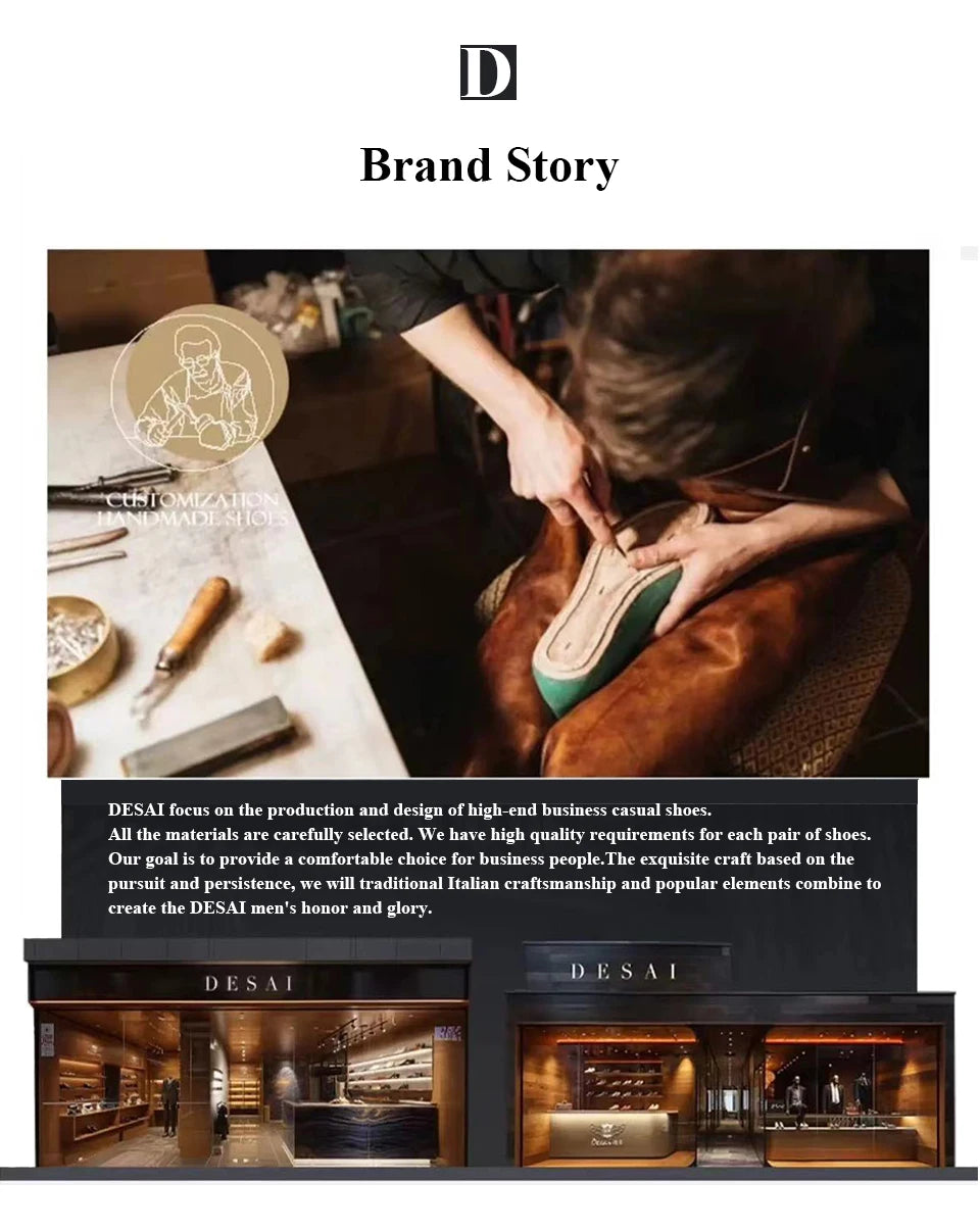 Desai Genuine Leather Derby Shoes Men business dress shoes For nan brand footwear Men's casual shoes classic Gifts