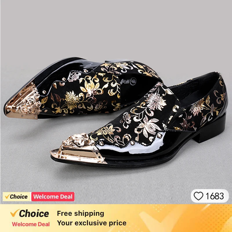 Men's Genuine Leather Oxford Shoes Formal Wedding Dress Shoes Party Club Brogues Flats for Males