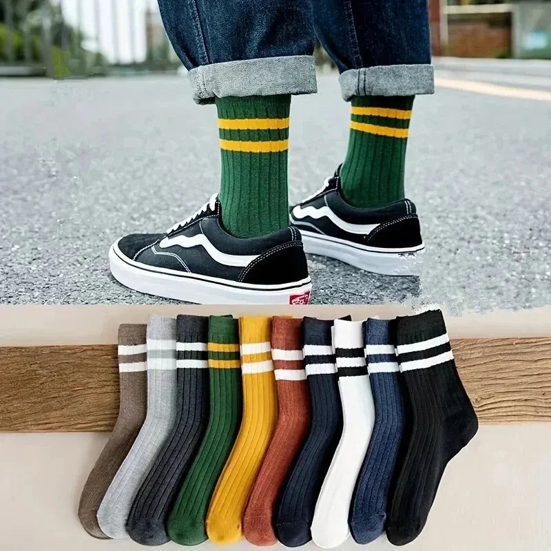5 pairs of breathable cotton sports socks men's bamboo fiber spring, summer and autumn men's socks sweat deodorant business sock