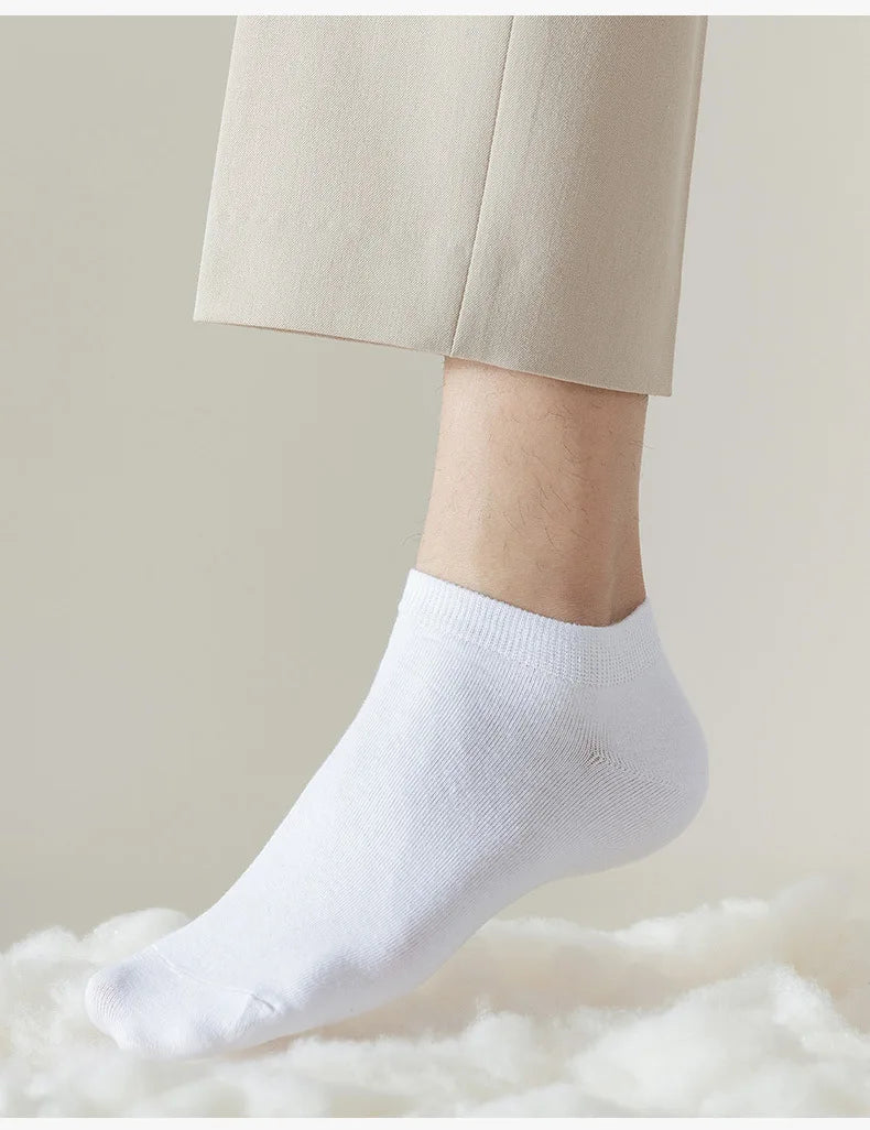 Brand 100% Cotton Men Socks Summer Thin Breathable Socks High Quality No Show Boat Socks Black Short For Students Size 39-44