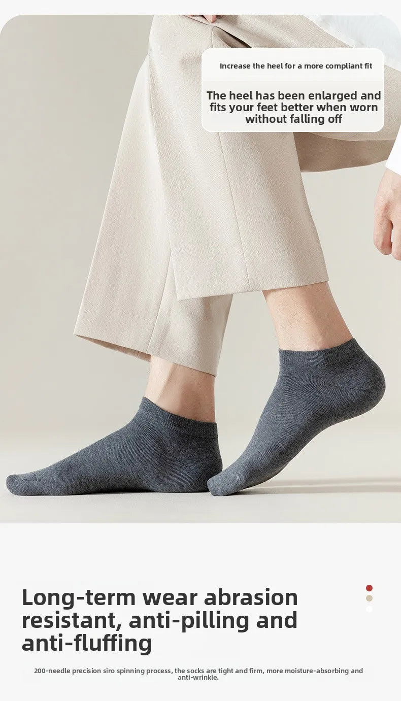 Brand 100% Cotton Men Socks Summer Thin Breathable Socks High Quality No Show Boat Socks Black Short For Students Size 39-44