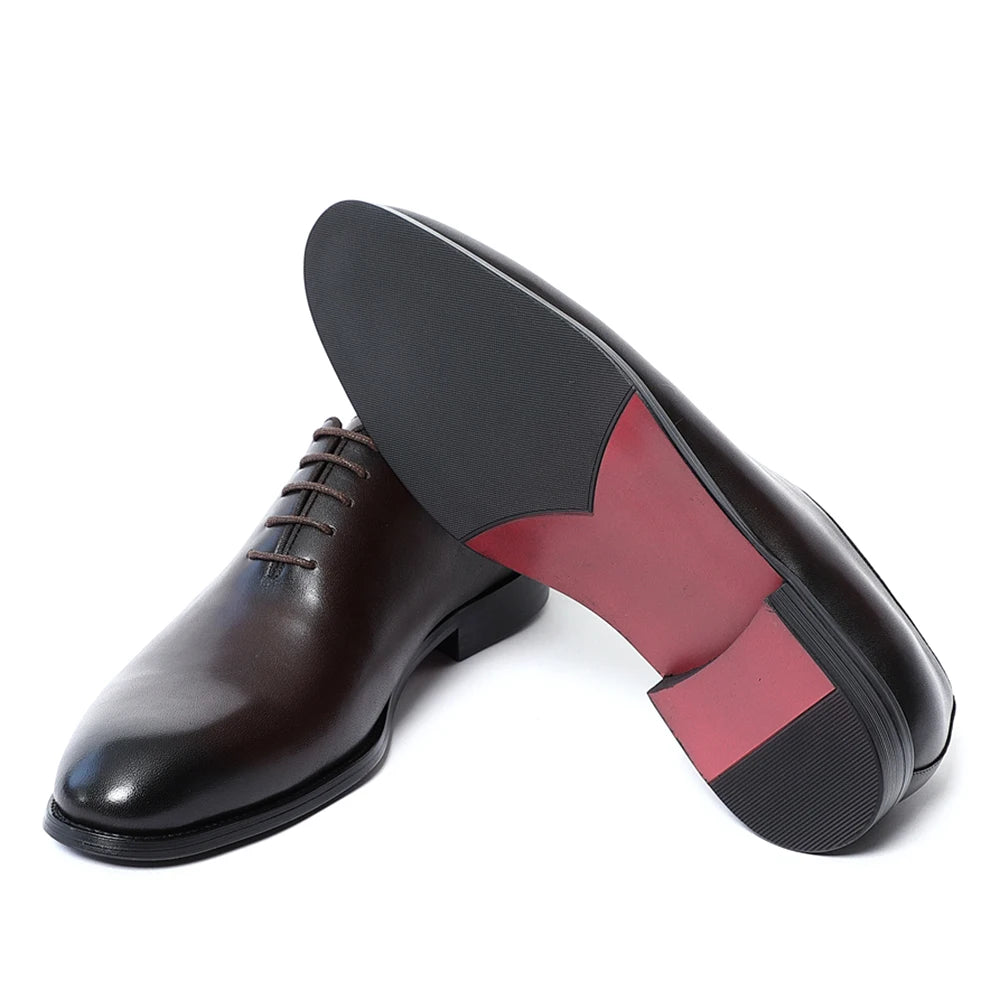 Classic Handmade Mens Dress Shoes Genuine Leather Whole Cut Round Toe Oxford Shoes Business Wedding Formal Suit Shoes Man